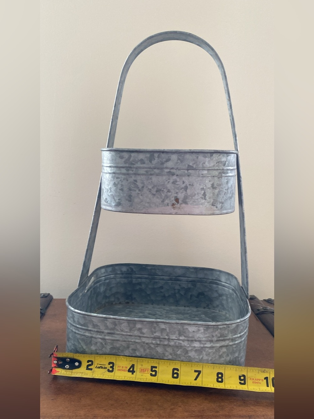 Galvanized Rustic Two-Tier Tray - Picture 5 of 6
